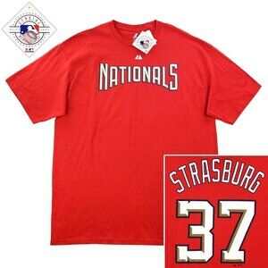 Washington Nationals T-Shirt Majestic MLB Strasburg 37 Baseball Men's 2XL NWT